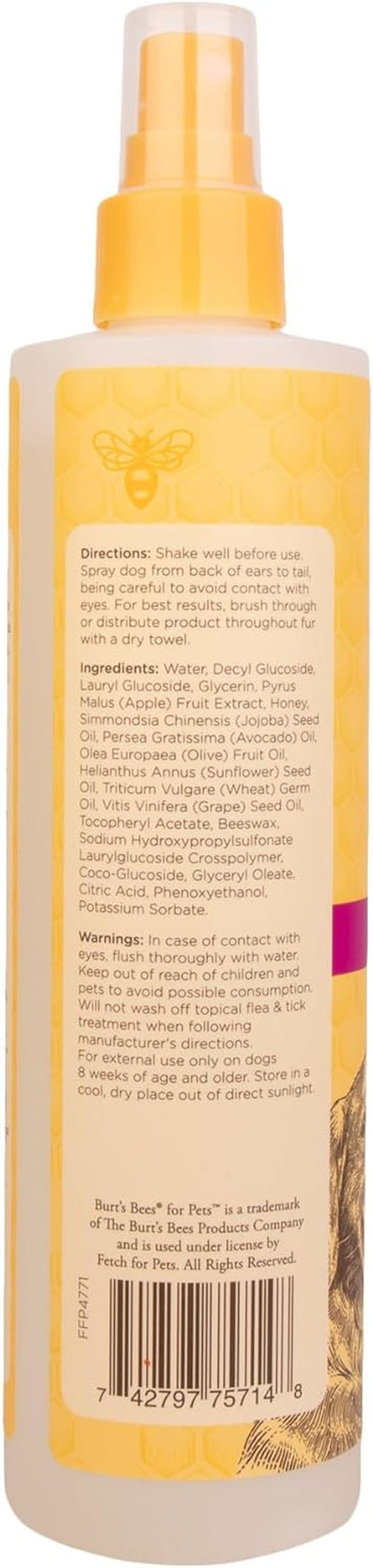 Burt'S Bees for Dogs Natural Waterless Shampoo Spray for Dogs, Apple and Honey Waterless Shampoo Spray, Dogs Shampoo, Dog Bathing Supplies, Dog Wash, Dog Grooming Supplies, Dog Spray