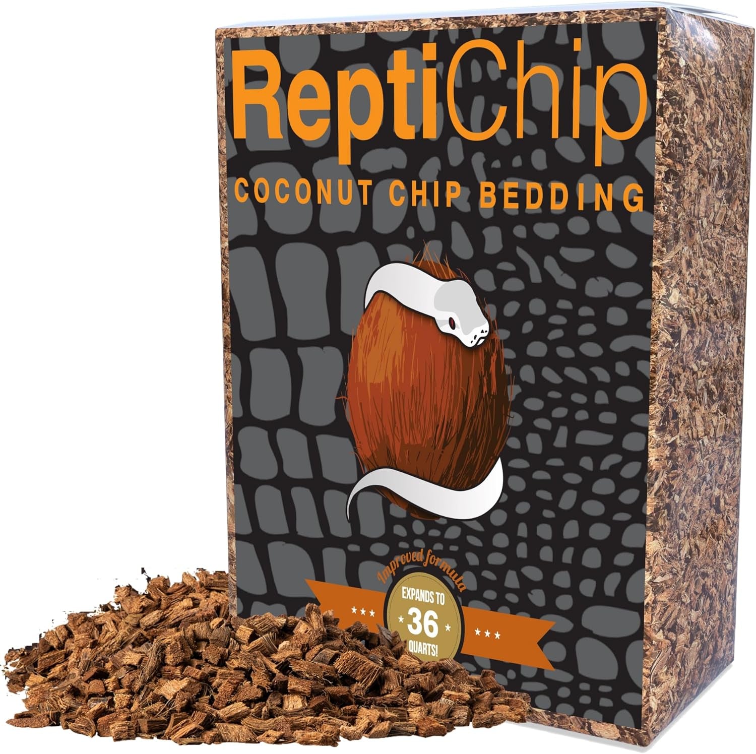 Reptichip Coconut Substrate for Reptiles Loose Coarse Coconut Husk Chip Reptile Bedding