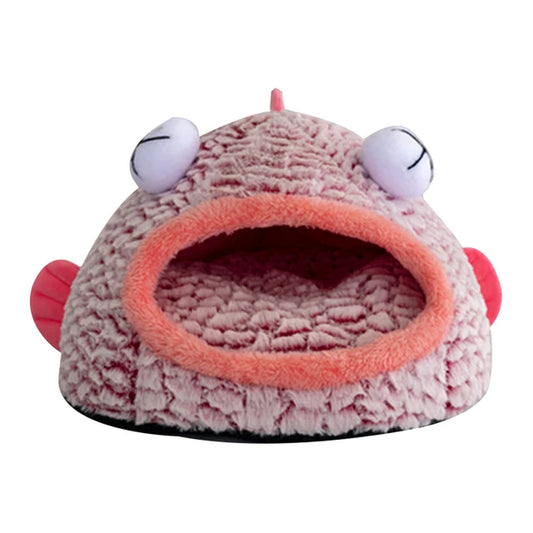 Pet Cat Bed House Soft Fish Shape Plush Cat Sleeping Beds Nest Winter Warm Kennel Pet Bed Mat Cave for Puppy Cats Pet Supplies